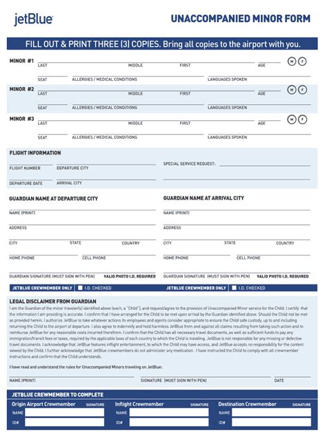 Jetblue Unaccompanied Minor Form: A Step-By-Step Guide