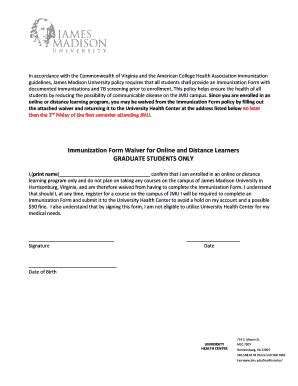 Jmu Immunization Form Requirements And Submission Guide