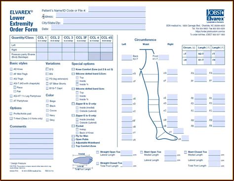 Jobst Elvarex Order Form: Compression Stockings Made Easy