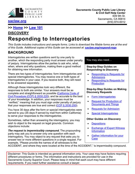 Judicial Council Form Interrogatories: A Guide To Discovery