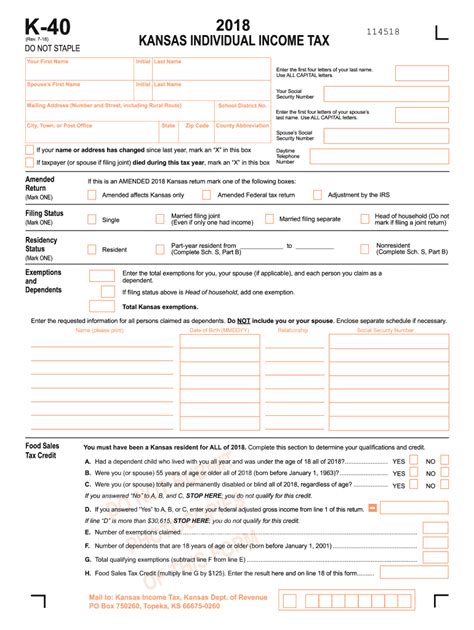 Kansas Form K-40: A Guide To Tax Credits And Deductions