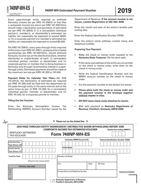 Kentucky Form 740np Wh: A Guide To Nonresident Tax Filing