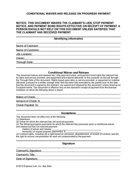 Kentucky Lien Waiver Form: Download And Fill Out Easily