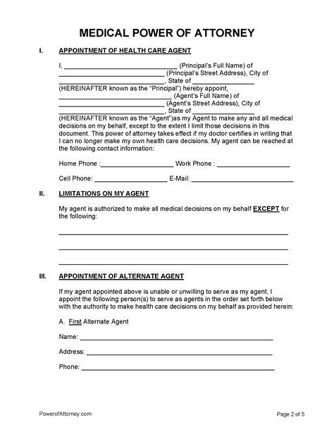 Kentucky Medical Power Of Attorney Form Free Printable