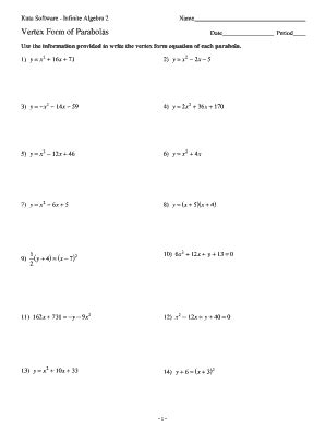 Kuta Software Infinite Algebra 2 Vertex Form Made Easy