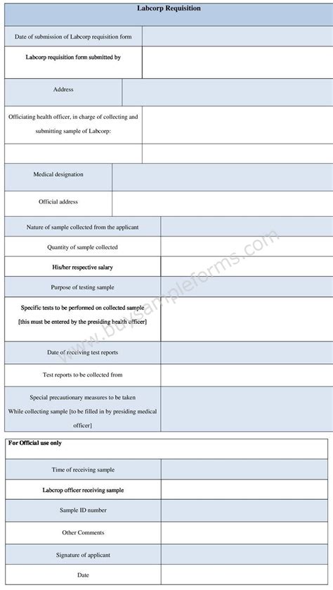 Labcorp Requisition Form Printable Template Download