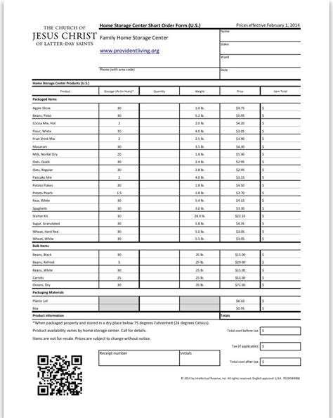 Lds Food Order Form Made Easy And Convenient