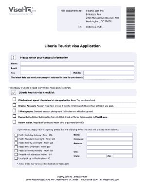 Liberia Visa Application Form: Requirements And Procedures