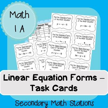 Linear Equation Forms: Matching Made Easy