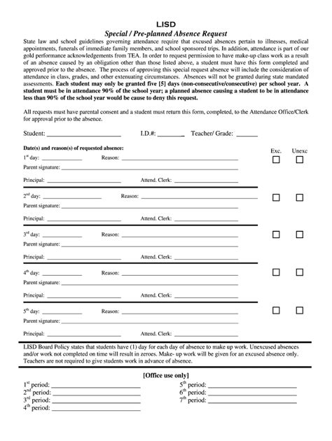 Lisd Absence Form: Easy Reporting For Parents And Students