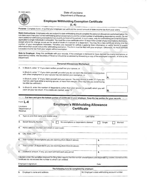 Louisiana Form L-4: A Step-By-Step Filing Guide