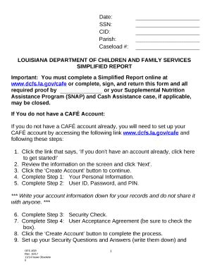 Louisiana Snap Simplified Report Form Made Easy