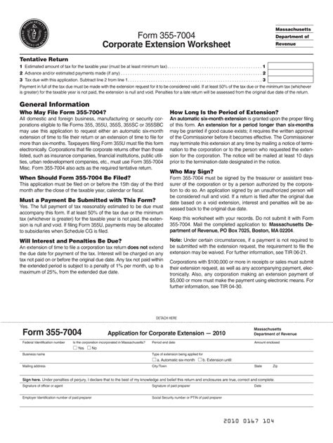 Ma Form 355-7004: A Guide To Massachusetts Tax Amnesty