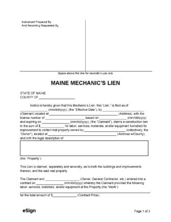 Maine Mechanics Lien Form: A Step-By-Step Filing Guide