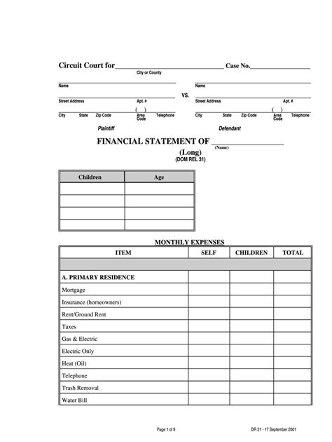 Maryland Long Form Financial Statement: A Complete Guide