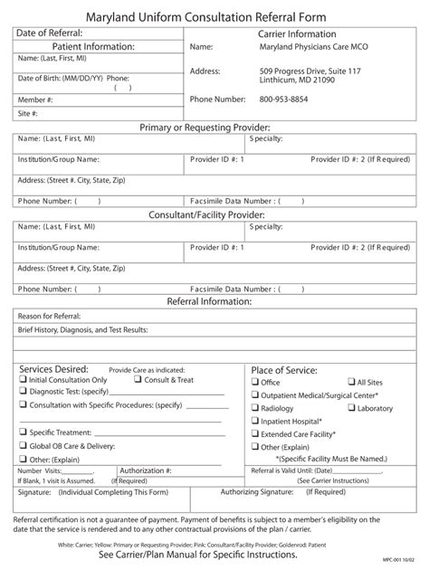 Maryland Uniform Consultation Referral Form Made Easy