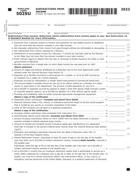 Marylands Form 502su: Understanding The Supplemental Unemployment Tax