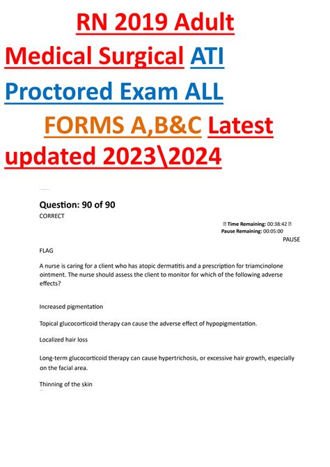 Mastering Ati Proctored Exam Medical Surgical Form B