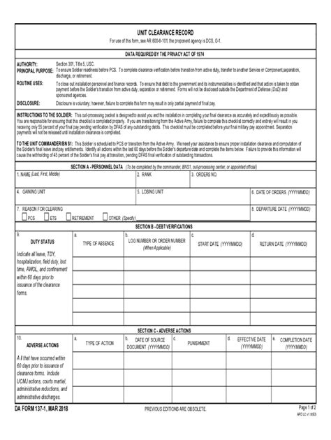 Mastering Da Form 137-1: 5 Essential Tips