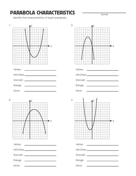 Mastering Parabolas: Vertex Form Worksheet For Easy Practice