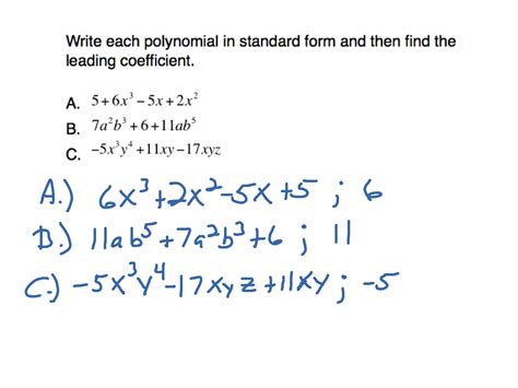 Mastering Polynomial Standard Form With Simple Examples