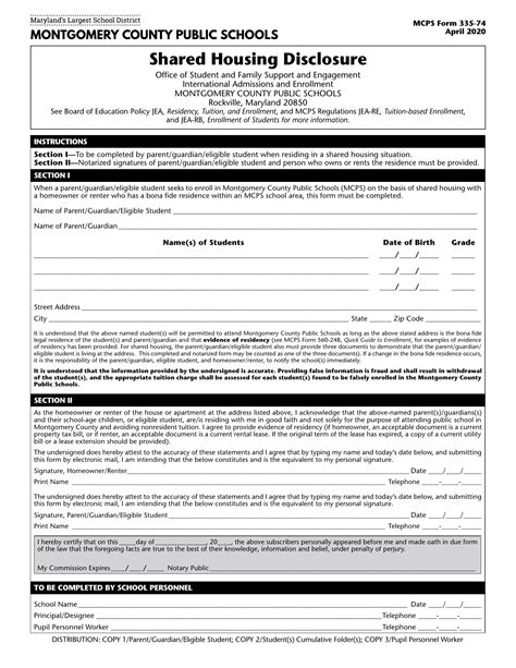 Mcps Form 335-74: Understanding The Details And Requirements