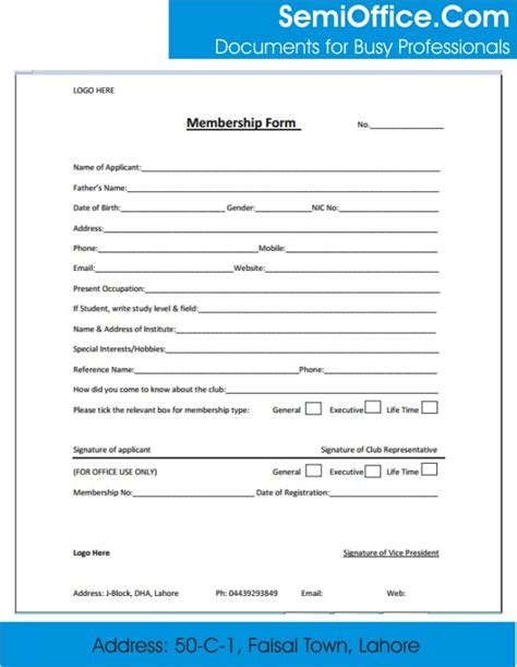 Membership Form Template Word: Free Download And Edit