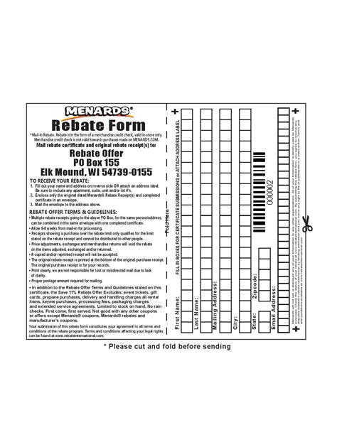 Menard Rebate Form: Easy Savings For Your Projects