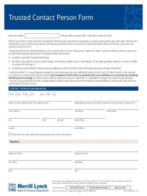 Merrill Lynch Trusted Contact Person Form Explained