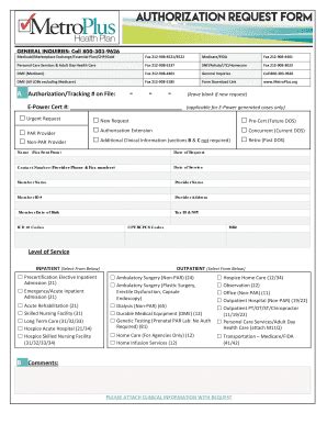 Metroplus Authorization Request Form Guide And Requirements