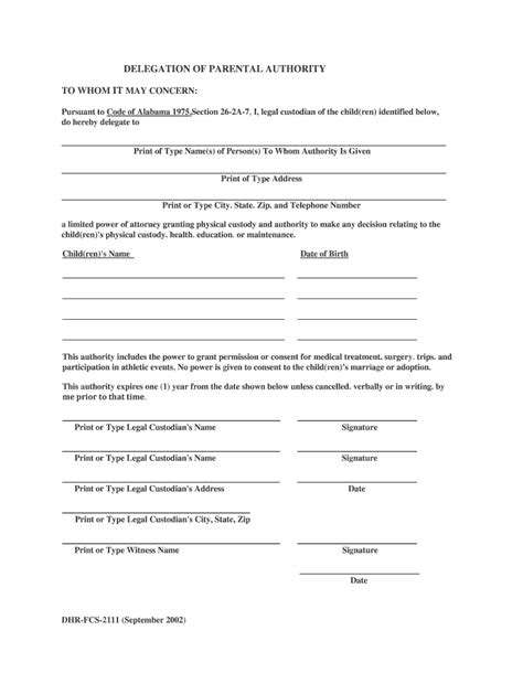 Michigan Delegation Of Parental Authority Form Guide