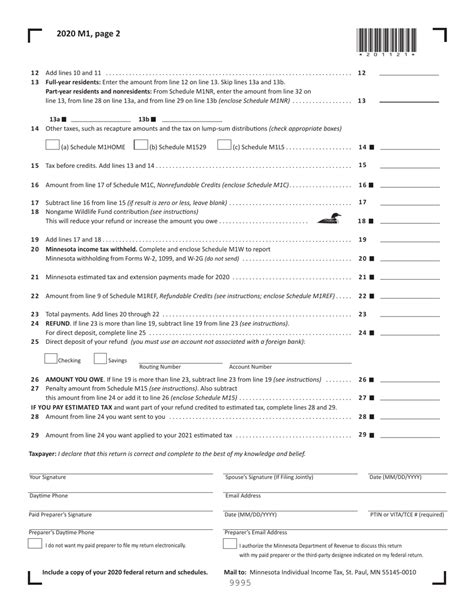 Minnesota Tax Form M1 Instructions And Filing Guide