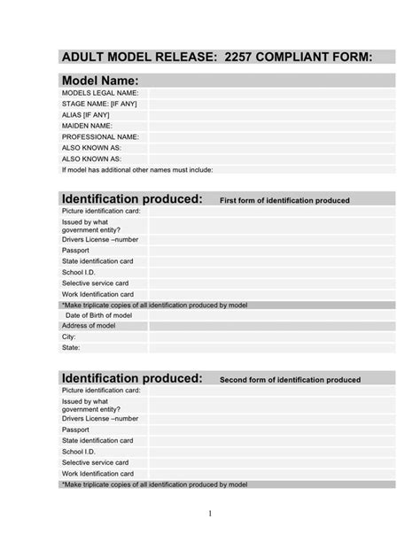 Model Release Form 2257: Compliance For Adult Content Creators