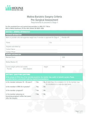 Molina Bariatric Surgery Form: 5 Essential Things To Know