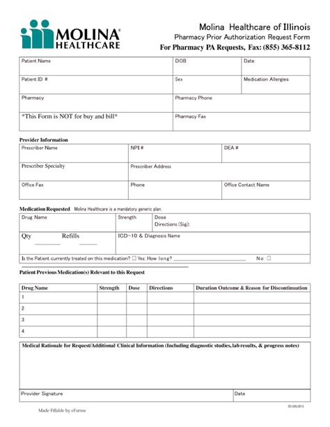 Molina Prior Authorization Form For Medications Made Easy