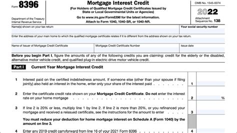 Mortgage Interest Credit Irs Form 8396 Explained