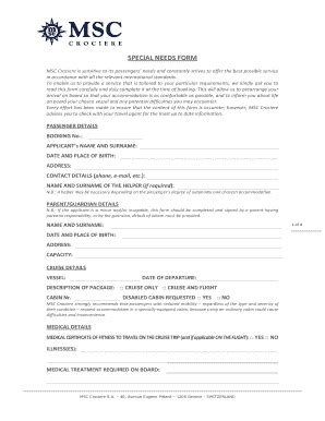 Msc Cruise Special Needs Form: A Guide For Guests