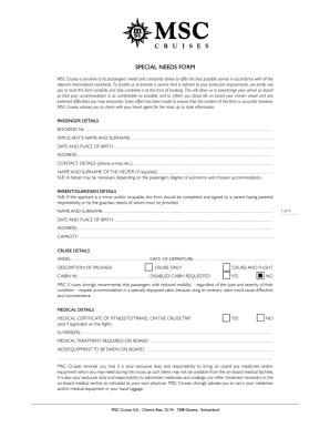 Msc Cruises Special Needs Form: A Guide For Passengers