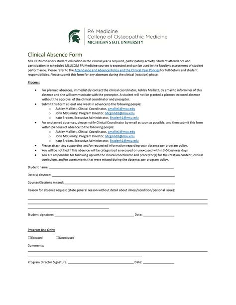 Msu Grief Absence Form: A Guide For Students