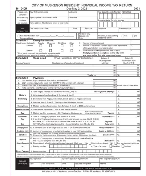 Muskegon City Tax Form: Download And Filing Instructions