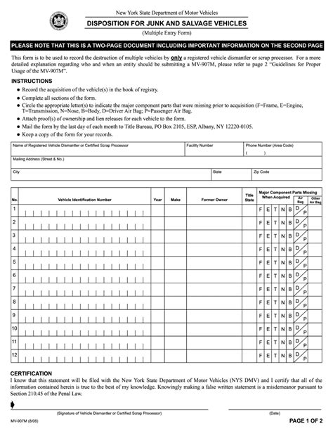 Mv 907a Form: Dmv Notice Of Release Of Liability Guide