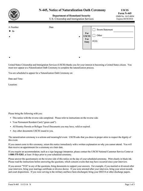 N-445 Form: Signature Requirements For City And State