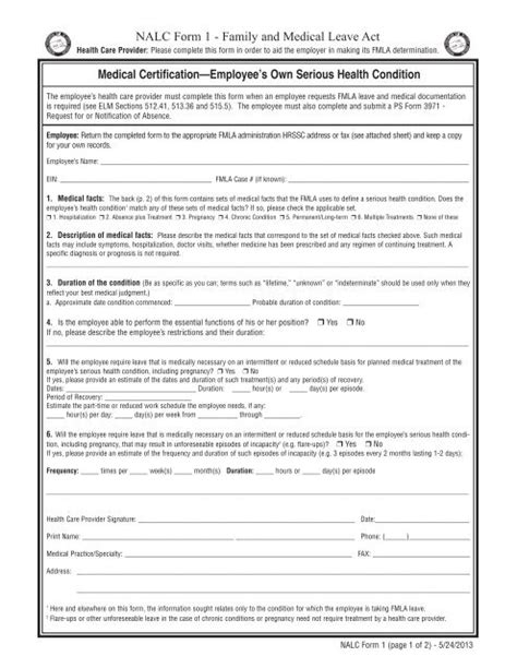 Nalc Fmla Form: A Step-By-Step Guide