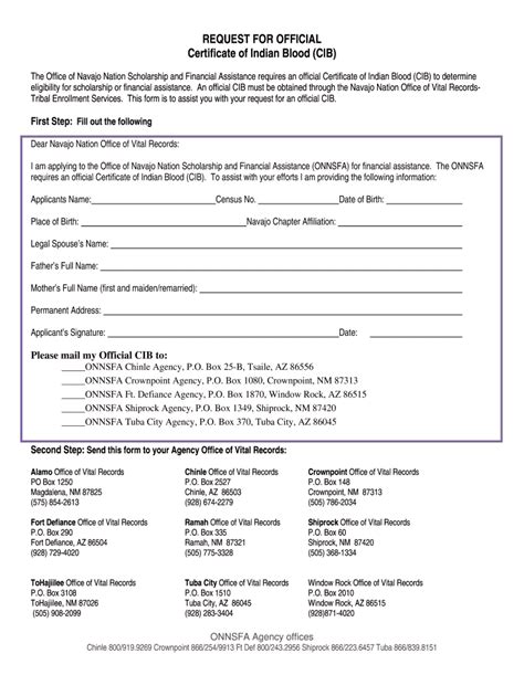 Navajo Nation Cib Enrollment Form Application Guide