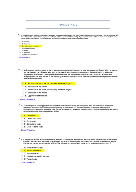 Nbme Form 26: Comprehensive Review And Study Guide