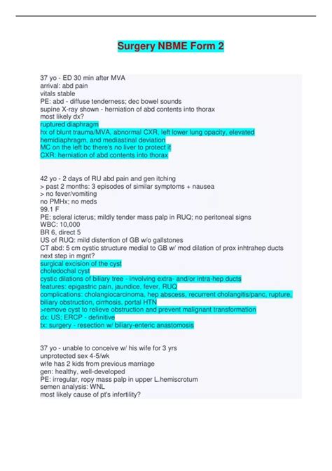 Nbme Surgery Form 7 Study Guide And Reddit Insights