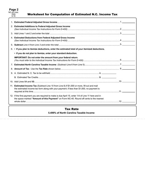 Nc 40 Estimated Tax Form: A 5-Step Filing Guide