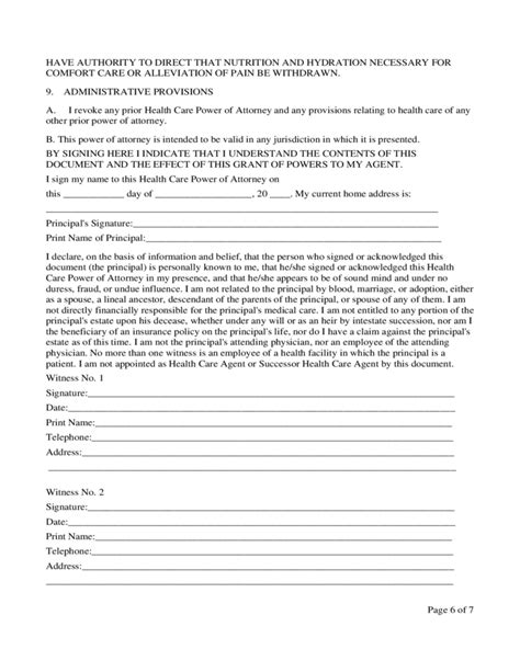 Nc Healthcare Power Of Attorney Form Fillable Template