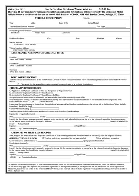 Nc Mvr-4 Form: 5 Essential Facts You Need To Know