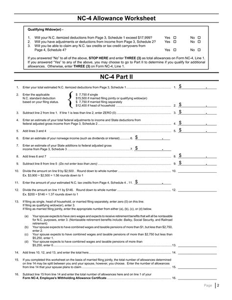 Nc State Withholding Form: A Guide For Employers